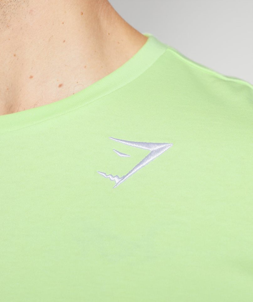 Koszulki Gymshark Crest Męskie Zielone | PL 710ZCQ